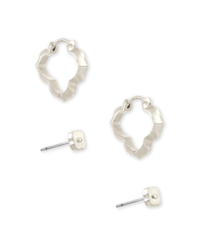 Abbie Stud & Huggie Earrings Set in Silver image number 0.0